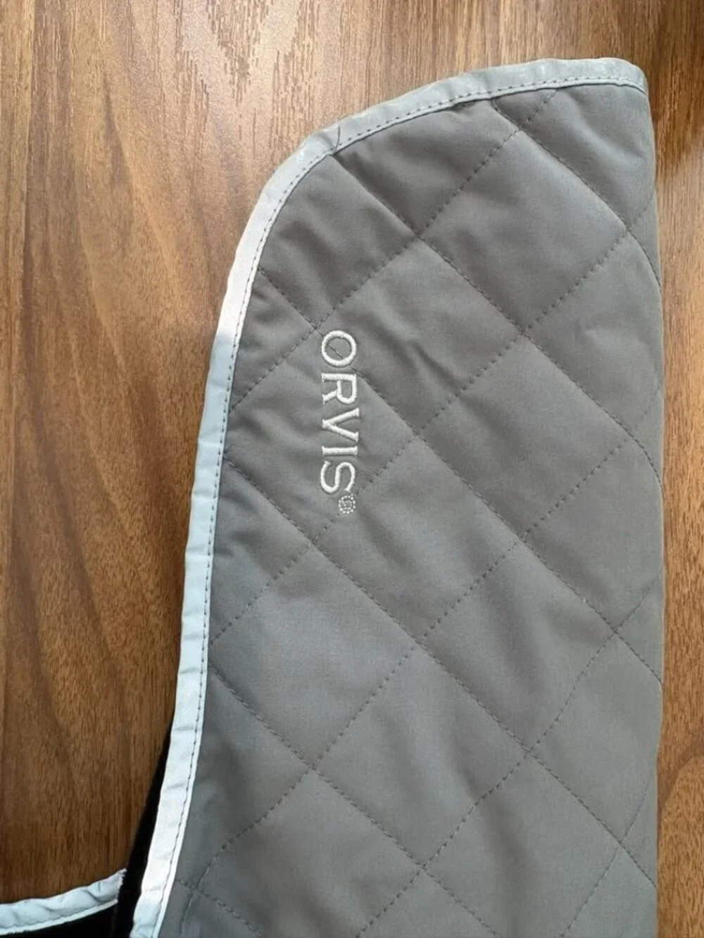 Orvis Quilted Fleece-Lined Winter Dog Jacket Coat - Grey / Black - Size M